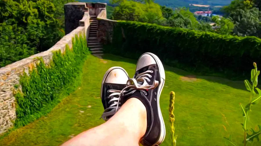 Trampki na zamku Bolków w dolnośląskim