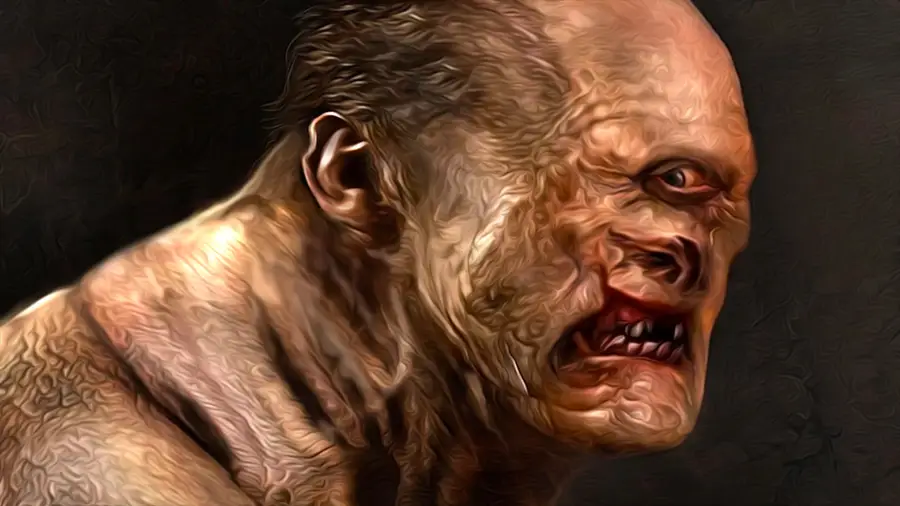 Licho stara kobieta z jednym okiem