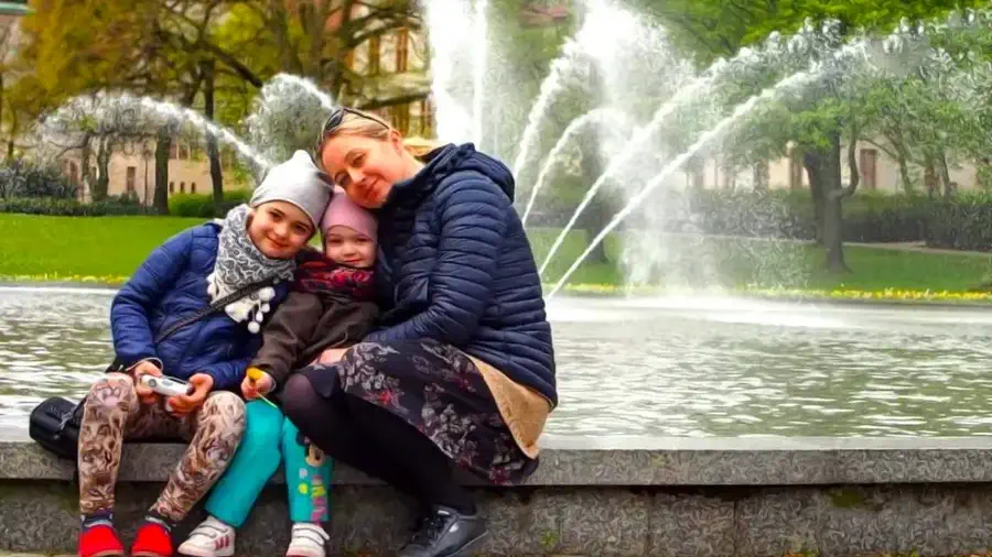 Odpoczynek przy fontannie