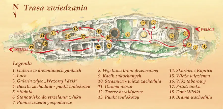 Trasa zwiedzania zamku Chęciny