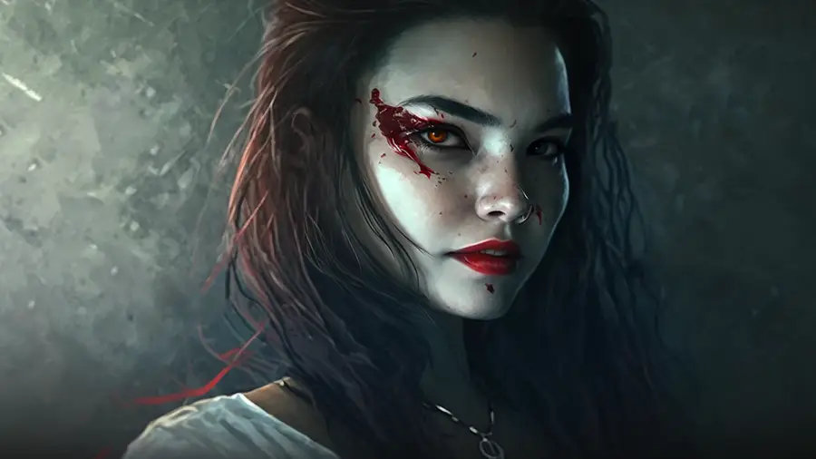 Zamordowana dziewczyna w zamkowym lochu duch, zjawa lub demon z baśni i legend