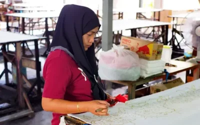 Batik farbowanie woskiem na wyspie Penang