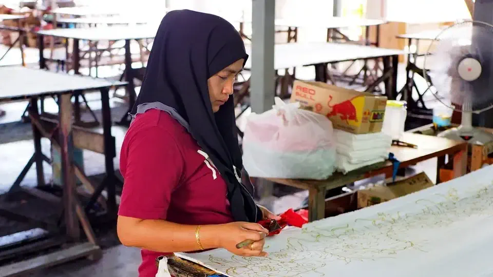 Batik farbowanie woskiem na wyspie Penang
