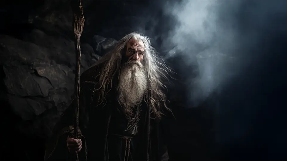 Starzec z kosturem AI.