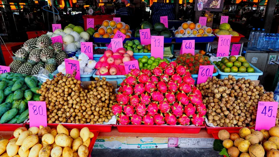 Owoce na bazarze w Tajlandii