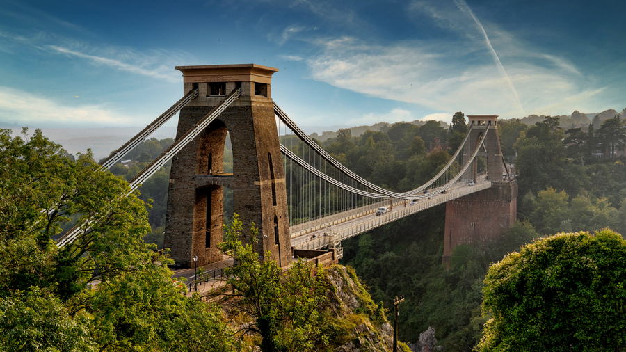 Clifton Suspension Bridge wiszący most w Bristolu, symbol i atrakcja miasta