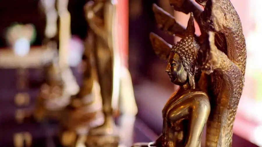 Buddyjski panteon pełen jest bóstw niekiedy bardzo groźnie wyglądających. Najczęściej są one jednak opiekuńcze i sprawiedliwe 