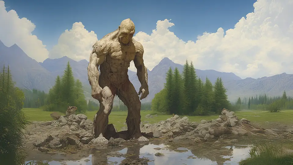 Golem, potwór z błota AI.