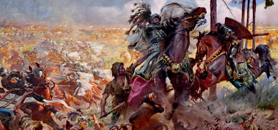 Lwów Ukraina - Muzeum broni - Arsenał Miejski we Lwowie. Bitwa pod Grunwaldem obraz