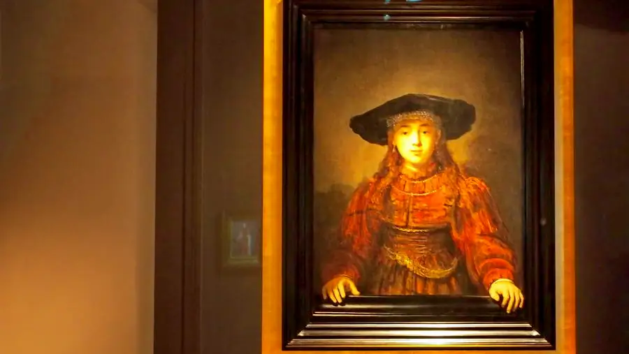 Zamek Królewski w Warszawie. Obraz Dziewczyna w Ramach Obrazu dzieło Rembrandta.