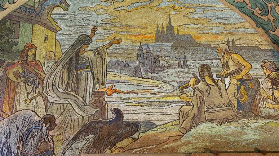 Patriotyczna mozaika w Westybulu w Pradze