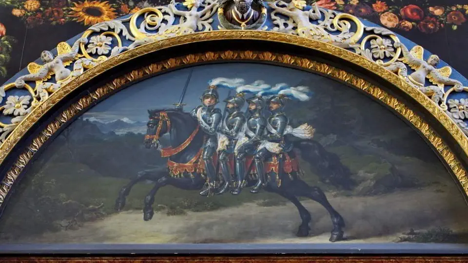Dwór Artusa w Gdańsku - Czterej rycerze na koniu