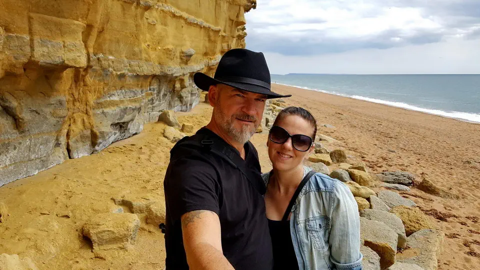 Jurassic Coast klify nieopodal Bridport. Piotr Kiżewski, Magdalena Kiżewska