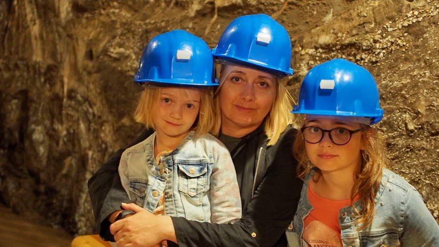 Baranowscy w kopalni soli w Bochni