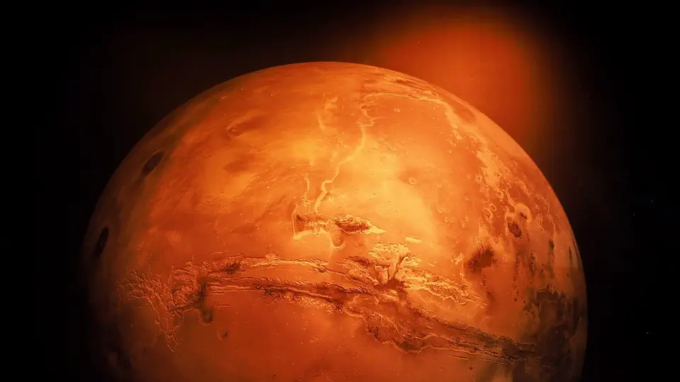 Arykańska część muzeum w Nowym Jorku. Planetarium i model Marsa