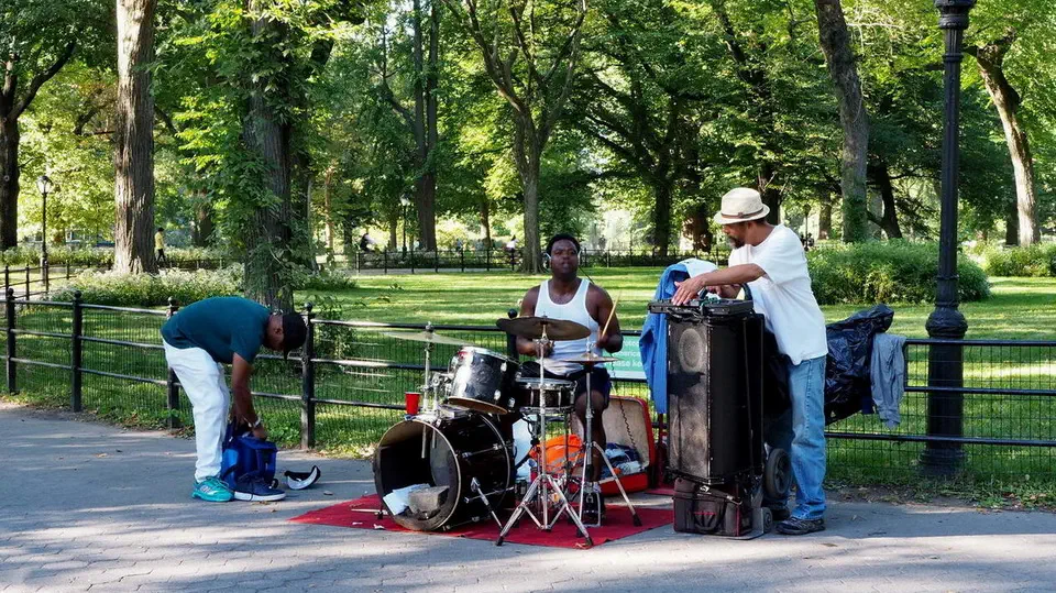 Muzycy z Central Park w Nowym Jorku