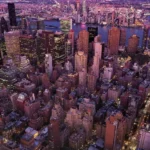 Widok na Manhattan ze szczytu Empire State Building w Nowym Jorku