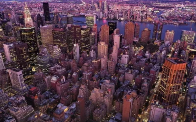 Widok na Manhattan ze szczytu Empire State Building w Nowym Jorku