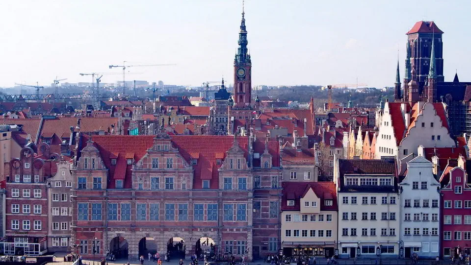 Widok na Gdańsk z lotu ptaka