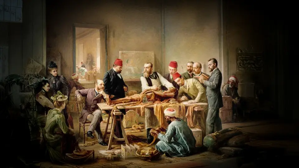 W wiktoriańskiej Anglii popularne były zabawy zwane rozbieranie mumii