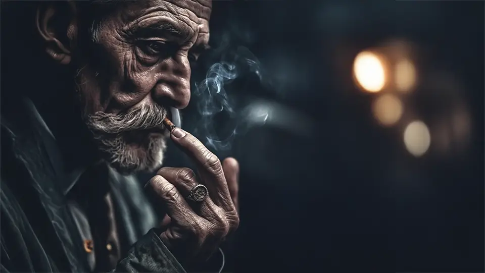 Mężczyzna z cygarem AI.