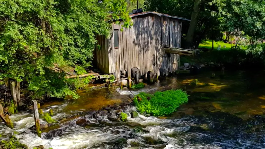 Ruiny młynu wodnego w Chocińskim Młynie 