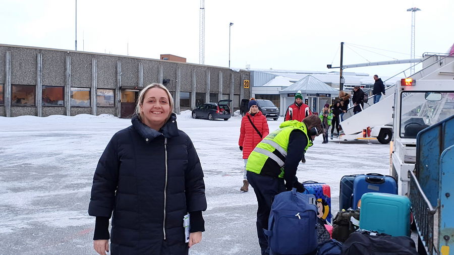 Ewa Baranowska na lotnisku w Norwegii