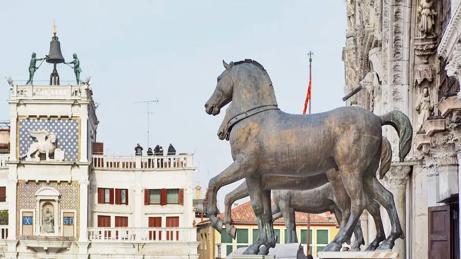 Kopie rumaków Lizypa na Bazylice świętego Marka w Wenecji