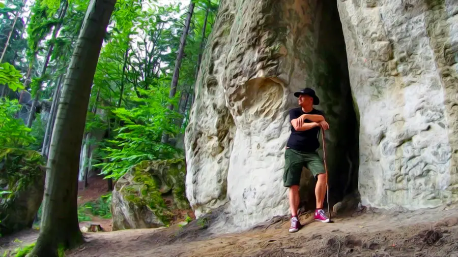 Michał Baranowski na Skałach Krasnoludków