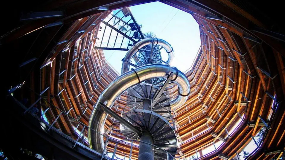 Wieża widokowa w Karkonoszach i spacer w koronach drzew