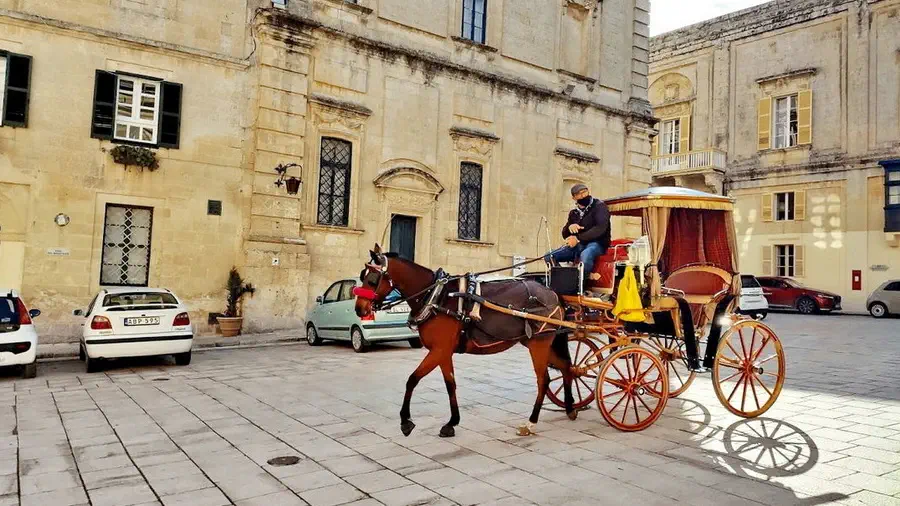 Wakacje na Malcie. Dorożka w najstarszej części Malty - Mdinie