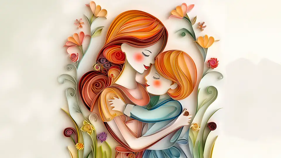 Dzień matki wycinanki z papieru AI