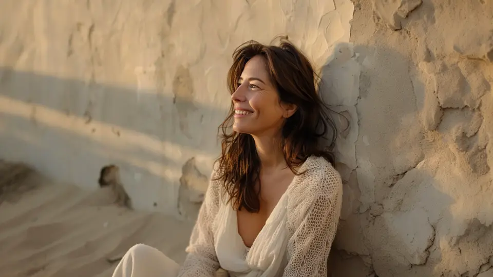 Meksykanka, kobieta z uśmiechem pozuje do zdjęcia AI