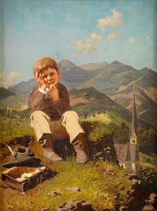 Obraz przedstawia małego wagarowicza