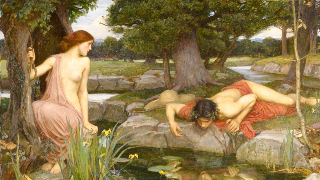 Obraz przedstawiający Narcyza i Echo nad strumieniem