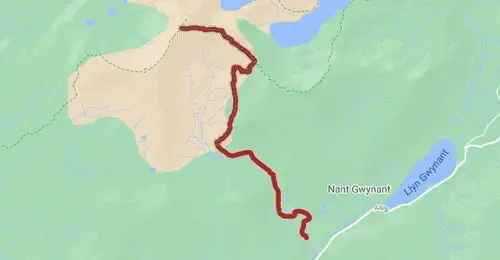 Park Narodowy Snowdonia. Mapa szlaku pieszego.