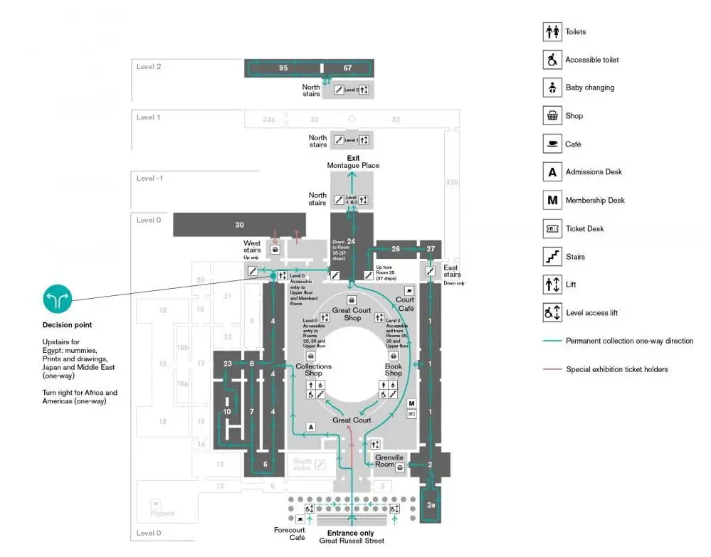 Mapa parteru w British Museum w Londynie