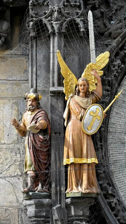 Zegar Astronomiczny Orloj. Zegar w Pradze anioł.