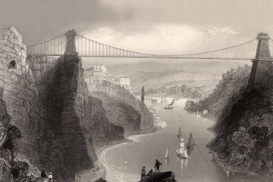 Clifton Bridge na starej grafice