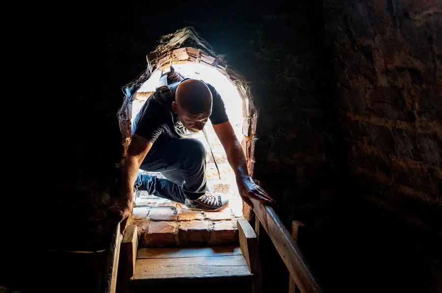 Zamek w Radzyniu Chełmińskim. Wejście na wieżę w zamku w Radzyniu Chełmińskim