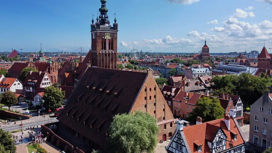 Widok na stary młyn w Gdańsku
