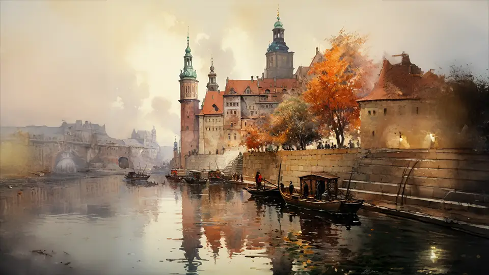 Wawel Zamek Królewski w Krakowie AI.