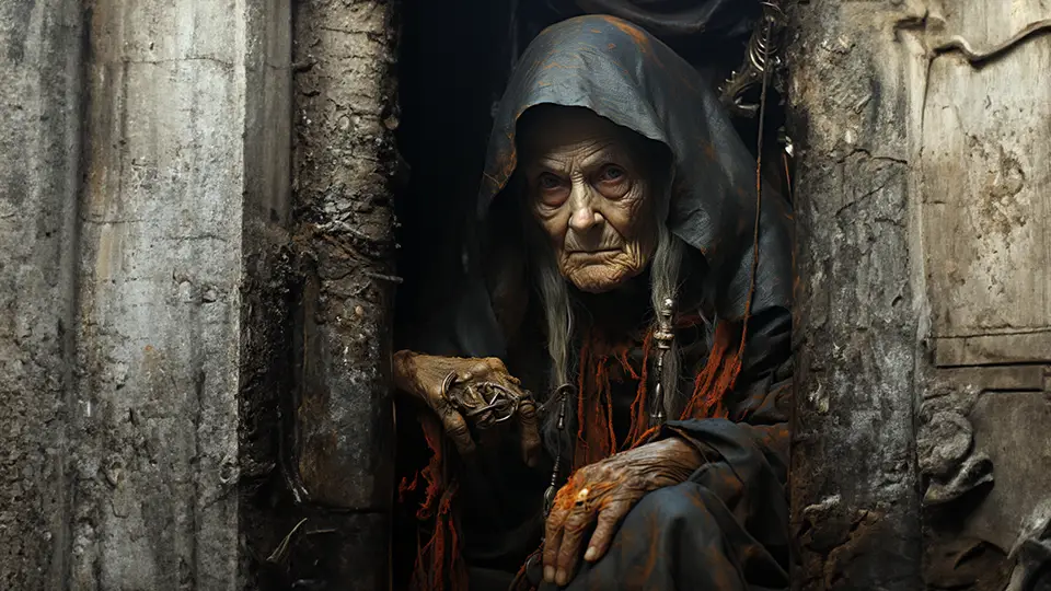 Baba Jaga stara kobieta z legend AI