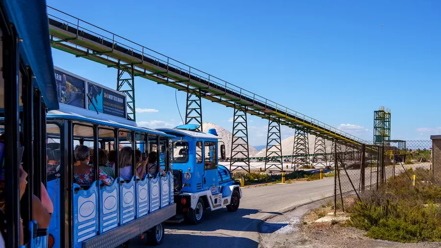 Salinas de Torrevieja. Podróż niebieskim pociągiem przez Torrevieja