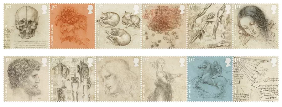Leonardo Da Vinci na znaczkach pocztowych