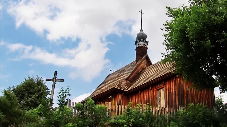Drewniany kościół z Muzeum Wsi Lubuskiej