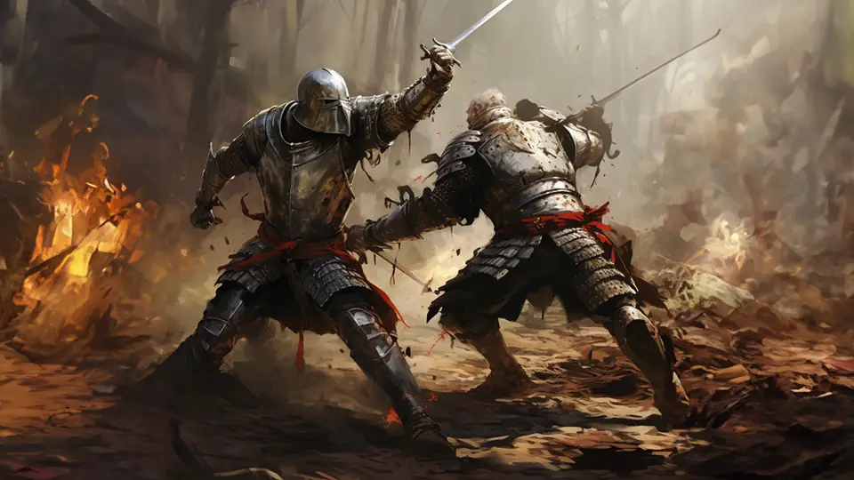 Pojedynek i bitwa średniowiecznych rycerzy AI