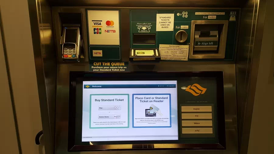 Automat biletowy w Singapurze