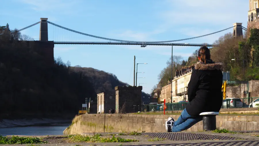 Widok na Suspension Bridge w Bristolu