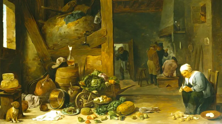 Przygotowanie warzyw w dawnym gospodarstwie